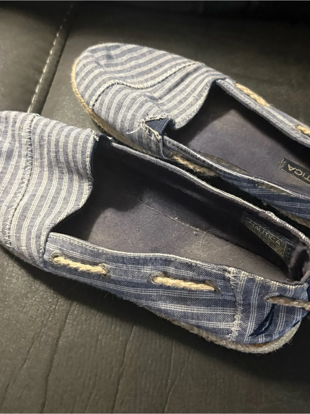 Nautica Women’s Denim Blue & White Flat Espadrilles Shoes Sz 7 Beach Casual
